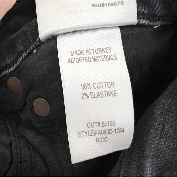 AGOLDE Nico High Rise Slim Jeans in Cassette Black Distressed Knees Size 26 - Picture 10 of 10